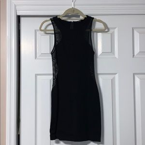 Black Mini Dress with Mesh Detailing